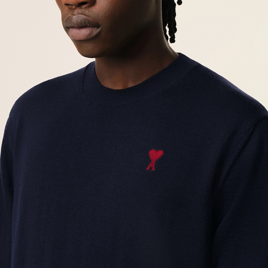 AMI Paris Red de Coeur Wool Jumper - XL